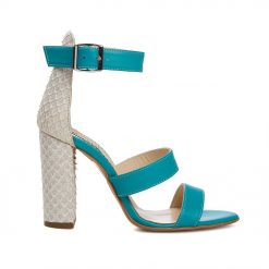 Fashionista - Turquoise & Snake - Sandale piele naturala