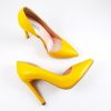 Hot Yellow Stiletto - Pantofi piele naturala - galben