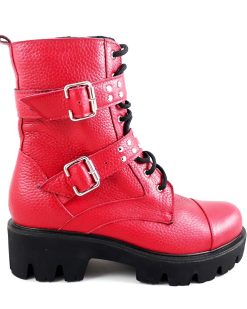 Red Boots - Ghete piele naturala