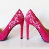 Pantofi pictati manual - fuchsia love