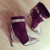 Inspire - Bordeaux & Snake print - Botine piele naturala