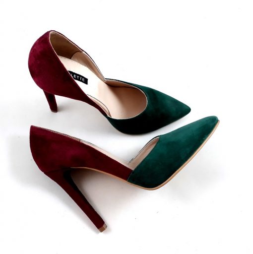 Rise - Verde & Bordeaux - Pantofi piele naturala