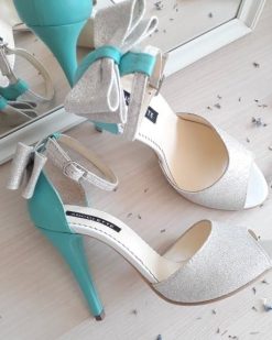 Marilyn - turquoise & glitter - sandale mireasa - piele naturala