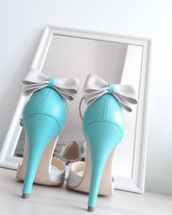 Marilyn - turquoise & glitter - sandale mireasa - piele naturala