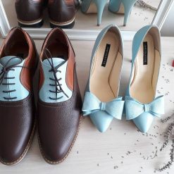 Pantofi El & Ea - pantofi cuplu - pantofi asortati - maro - mint - piele naturala