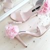 Blossom - Sandale romantice cu flori - bordeaux - sandale mireasa, piele naturala