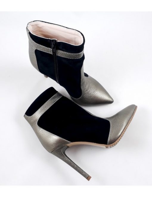 Inspire - Black & Bronze - Botine piele naturala