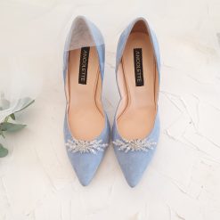 pantofi cu pietre pantofi bleu cu cristale pantofi mirese