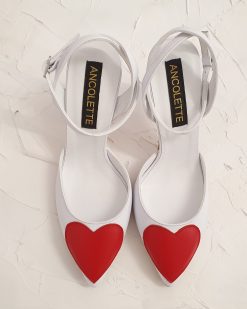 stiletto love - pantofi de mireasa cu inima rosie