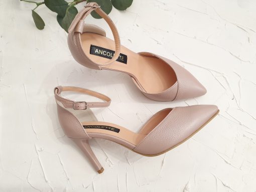 pantofi nude rose piele naturala