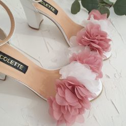 sandale flori colorate piele naturala