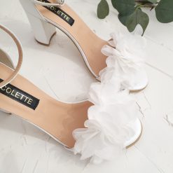 sandale de mireasa cu flori