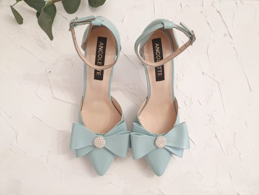 pantofi mireasa bleu mint