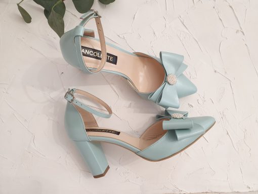 pantofi mireasa bleu mint