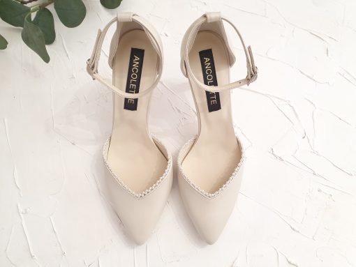 Pantofi mireasa ivory cu perlute Regina