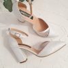 Lolita - pantofi mireasa cu dantela toc gros ancolette