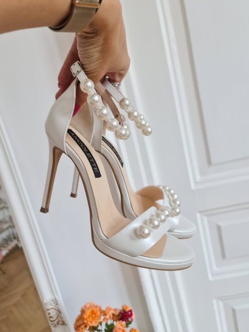 sandale mireasa cu perle