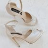 sandale mireasa crem cu accesorii