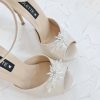 sandale mireasa crem cu accesorii