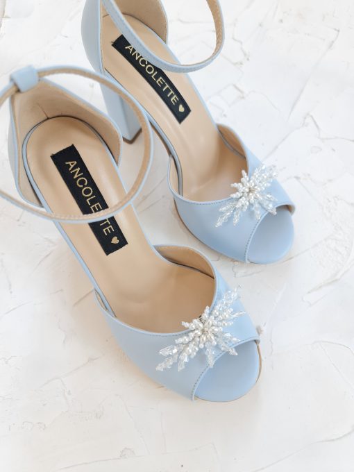 sandale mireasa bleu