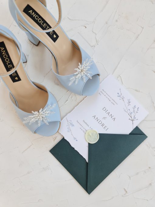 sandale mireasa bleu