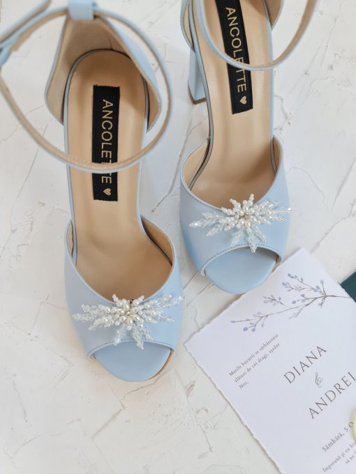 sandale mireasa bleu