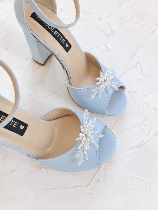 sandale mireasa bleu