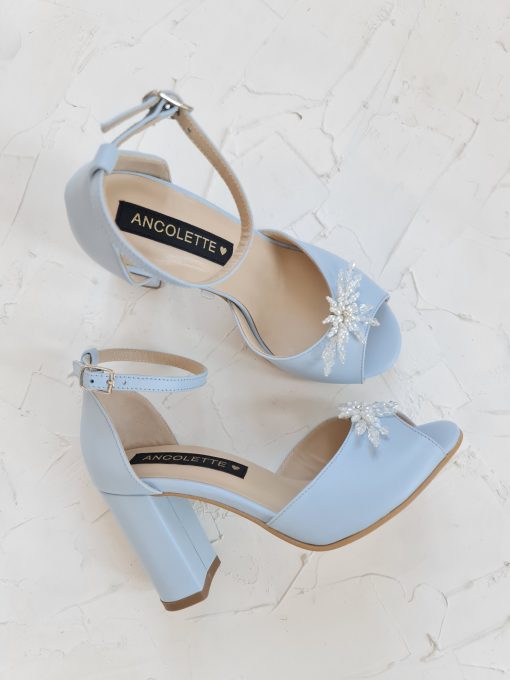 sandale mireasa bleu