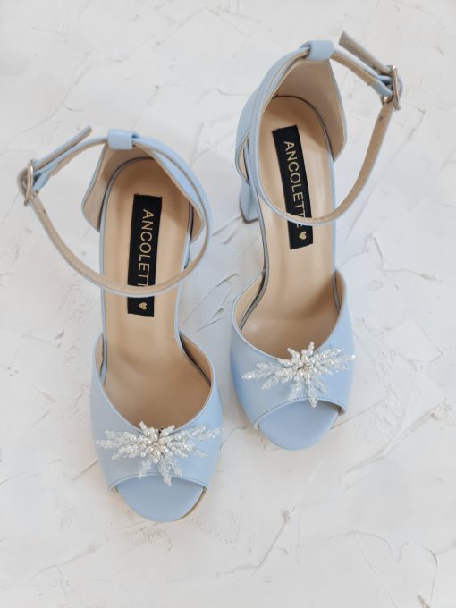 sandale mireasa bleu