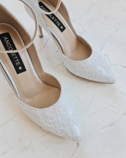pantofi mireasa cu dantela