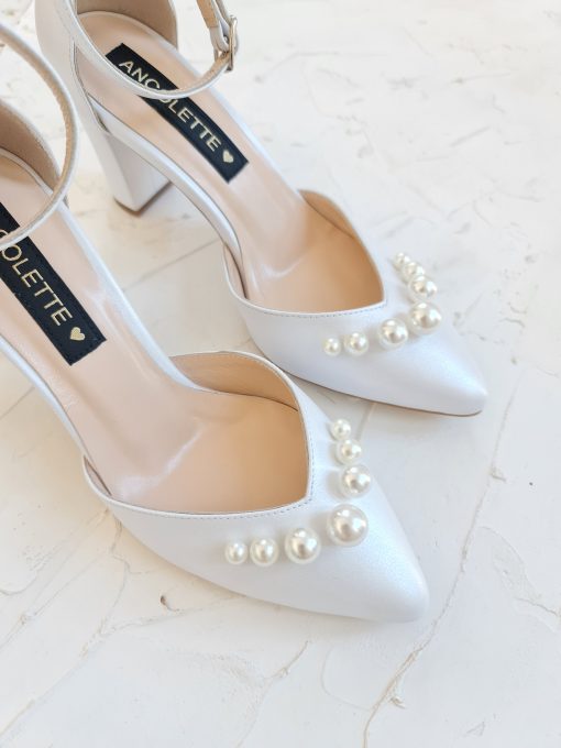 pantofi mireasa cu perle