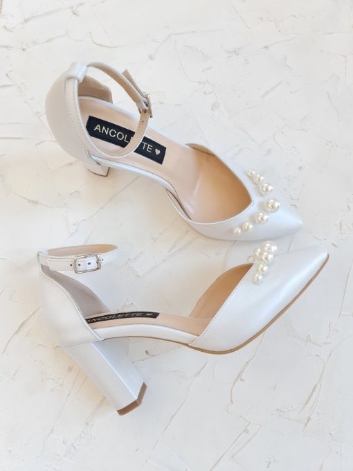 pantofi mireasa cu perle