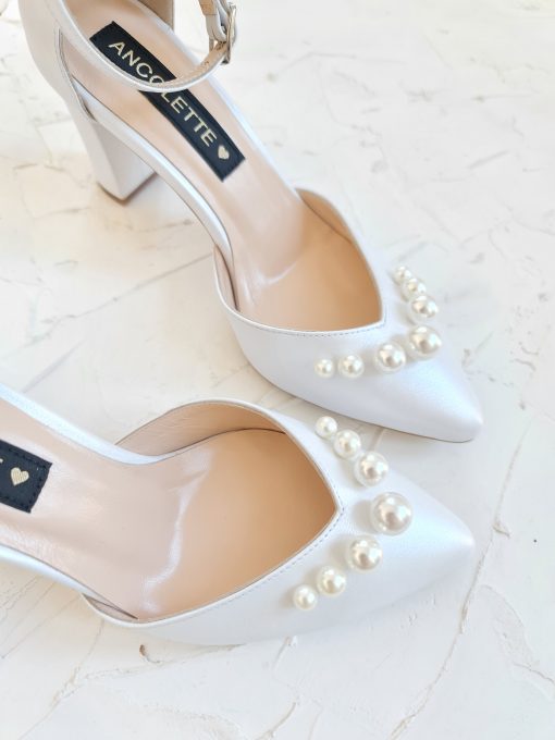 pantofi mireasa cu perle