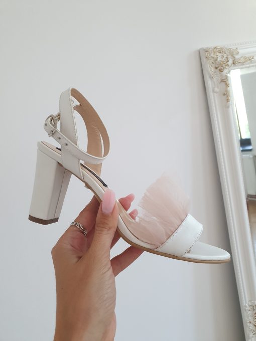 sandale mireasa cu tulle