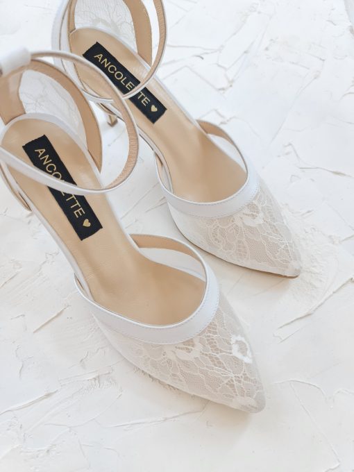 pantofi mireasa cu dantela
