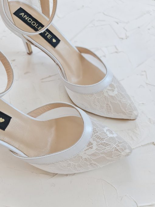 pantofi mireasa cu dantela