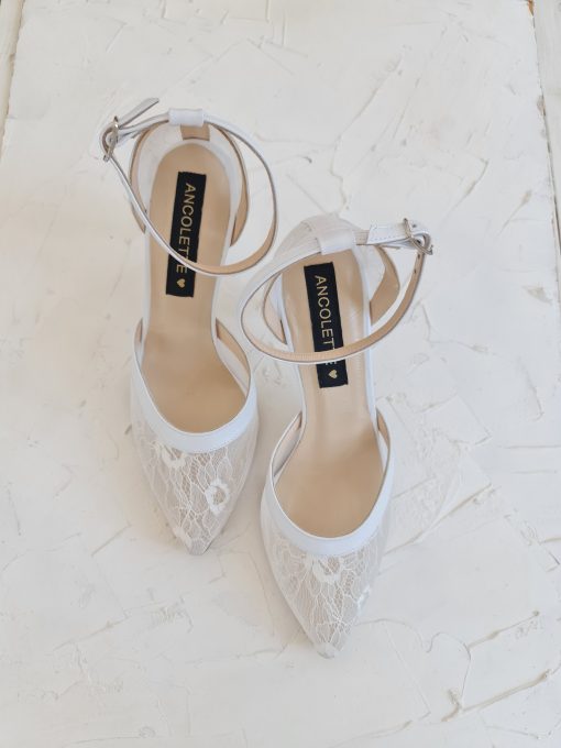 pantofi mireasa cu dantela