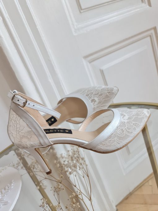 pantofi mireasa cu dantela